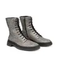 Jimmy Choo Nari crystal-embellished leather boots - Silver