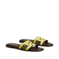 Tod's logo-strap leather sandals - Yellow