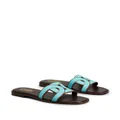 Tod's logo-strap leather sandals - Blue