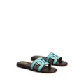 Tod's logo-strap leather sandals - Blue