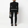 MSGM intarsia-knit logo ruffled-trim jumper - Black