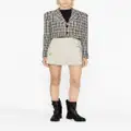 MSGM cropped houndstooth single-breasted blazer - White