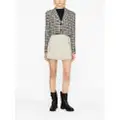 MSGM cropped houndstooth single-breasted blazer - White