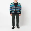 Missoni zig-zag knitted wool-blend cardigan - Blue