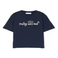 There Was One Kids logo-print cotton T-shirt - Blue