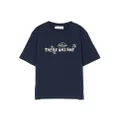 There Was One Kids logo-print cotton T-shirt - Blue