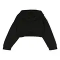 adidas Kids trefoil-logo cropped hoodie - Black