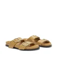 Jil Sander buckle leather flat sandals - Brown