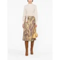 ETRO paisley-print wool-blend skirt - Neutrals
