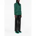 MSGM tweed houndstooth double-breasted jacket - Green