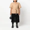 Calvin Klein notched-collar belted-waist shirt - Brown