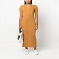 Calvin Klein ribbed-knit V-neck dress - Orange