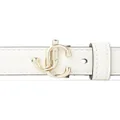 Jimmy Choo Helina logo-buckle belt - White