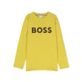 BOSS Kidswear logo-print long-sleeve T-shirt - Yellow