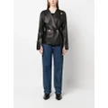 By Malene Birger double-breasted leather jacket - Black
