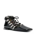Toga Pulla buckled lace-up leather sandals - Black