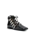 Toga Pulla buckled lace-up leather sandals - Black