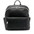 Bally debossed-logo pebbled-leather backpack - Black
