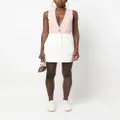 Emporio Armani paint-splatter short denim skirt - White