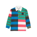 Stella McCartney Kids colour-block striped polo shirt - Blue