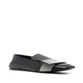 Sergio Rossi crystal-embellished leather ballerina shoes - Black
