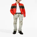Dolce & Gabbana striped leather shirt jacket - Red