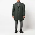 BOSS notched-collar single-breasted coat - Green