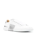 Philipp Plein Glitter Lo-Top leather sneakers - White