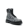 Philipp Plein paisley-print leather ankle boots - Black