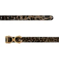 Dolce & Gabbana logo-plaque leopard-print belt - Brown