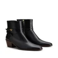 Tod's logo-plaque leather boots - Black