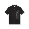 BOSS Kidswear logo-print piqué polo shirt - Black