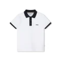 BOSS Kidswear logo-print cotton polo shirt - White