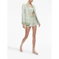 alice + olivia Macey floral-embroidered blazer - Green