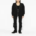 Alessandra Rich embellished wool-blend cardigan - Black