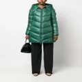 BOSS funnel-neck quilted raincoat - Green