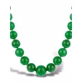 Pragnell Vintage platinum Edwardian jade bead necklace - Green