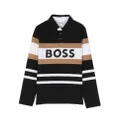 BOSS Kidswear striped logo-print polo shirt - Black