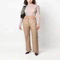MSGM faux-leather straight-leg trousers - Neutrals