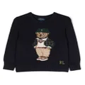 Ralph Lauren Kids Polo Bear intarsia-knit jumper - Blue
