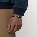 Tod's logo-plaque leather bracelet - Black