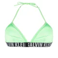 Calvin Klein logo-underband triangle bikini top - Green