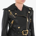 Moschino zip-up leather Biker jacket - Black