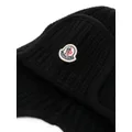 Moncler logo-patch wool beanie - Black