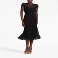 Ralph Lauren Collection pleated cap-sleeves midi dress - Black