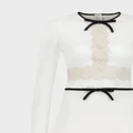 Giambattista Valli lace-panel crepe dress - White
