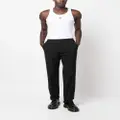 MSGM logo-waistband straight-leg trousers - Black