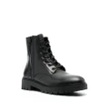 Calvin Klein lace-up leather combat boots - Black