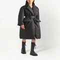 Prada Re-Nylon belted padded coat - Black