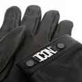 Dsquared2 logo-plaque leather gloves - Black
